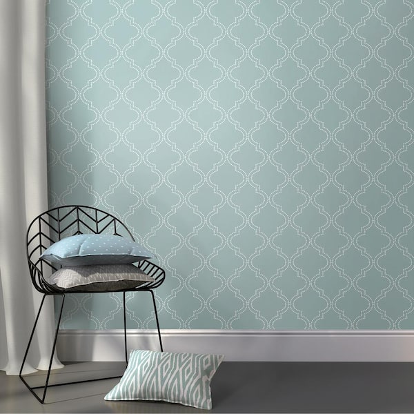 Slate Blue Quatrefoil Vinyl Peel & Stick Wallpaper Roll (Covers 30.75 Sq. Ft.)