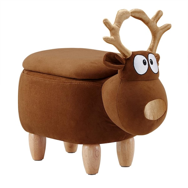 HomeSullivan Brown Reindeer Animal Storage Ottoman