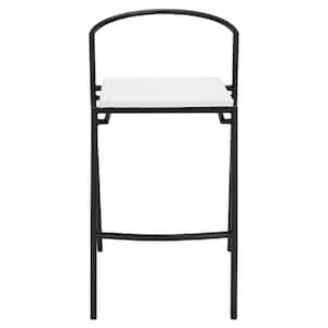 Knightley 25.75 in. White/Black Metal Counter Stool