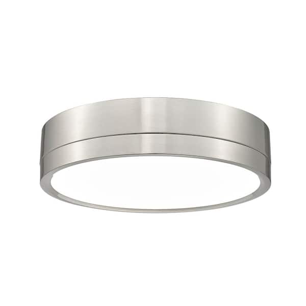 Unbranded Algar 12 in. Brushed Nickel Integrated LED Flush Mount with Frosted Acrylic Shade (1-Pack)