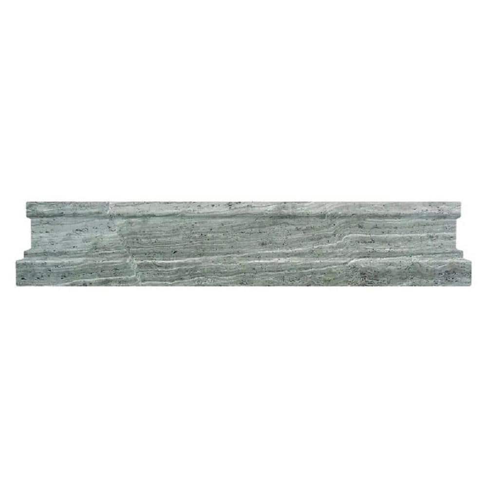 Apollo 12" Gray Polished Marble Chair Rail Tile Trim