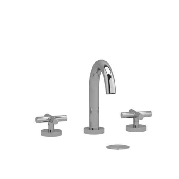 RIOBEL Riu 8 in. Widespread Double-Handle Bathroom Faucet with Drain Kit Included in Chrome