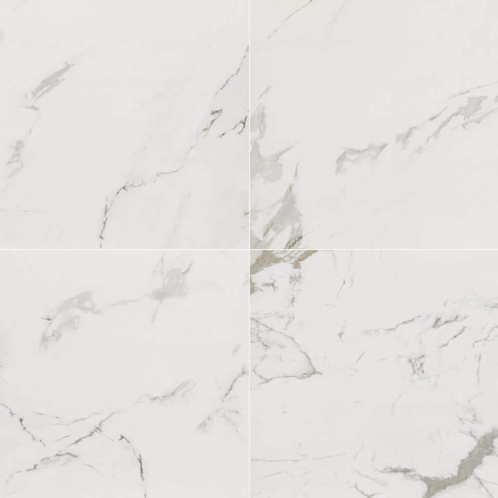 Take Home Sample - Carrara 4 in. x 4 in. Polished Porcelain Floor and Wall Tile price history on PriceWatchPro