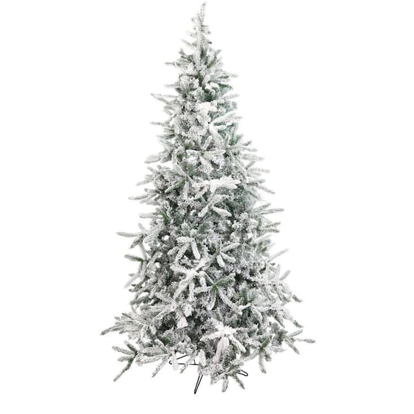 7.5-ft. Mountain Pine Snow Flocked Artificial Christmas Tree, No Lights