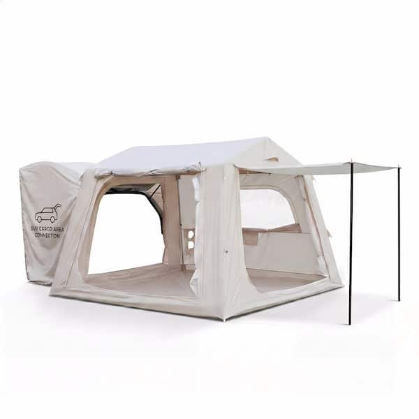 8-ft. x 10 ft. Beige 4-Season Oxford SUV Inflatable Camping Tent (4-8-Person, Easy Setup)