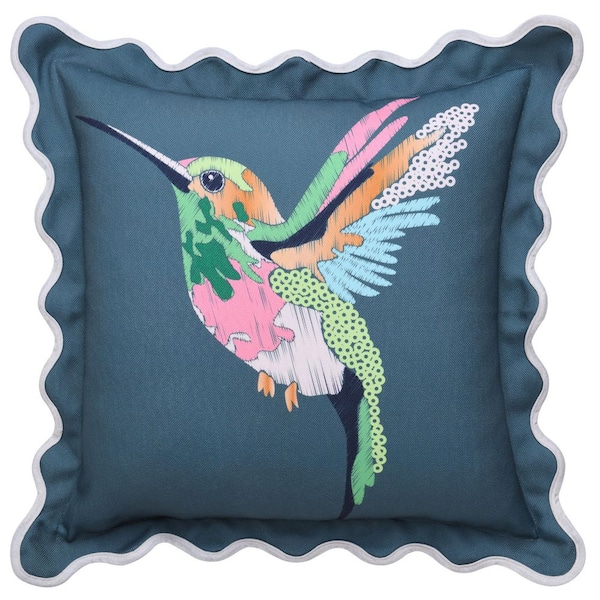 Blaire Multi, Blue, Pink, Green Animal Print Duck Feather 7 in. x 22 in. Throw Pillow