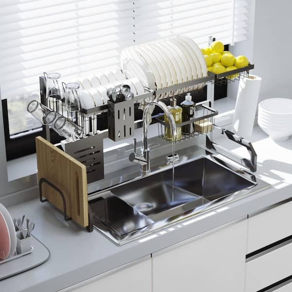 over the sink adjustable dish rack