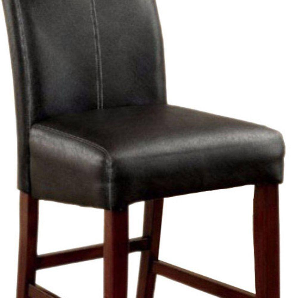 Eccentric Angle Black Leatherette Counter Height Chair, Set of 2