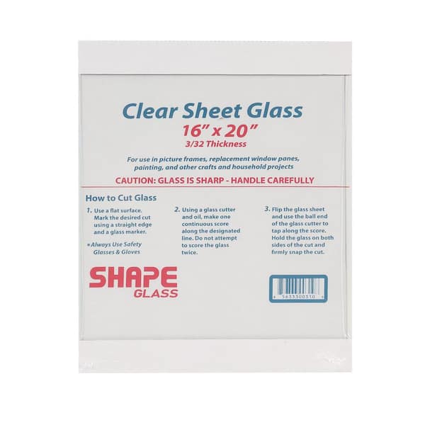 Unbranded 16 in. x 20 in. x 3/32 in. Clear Glass