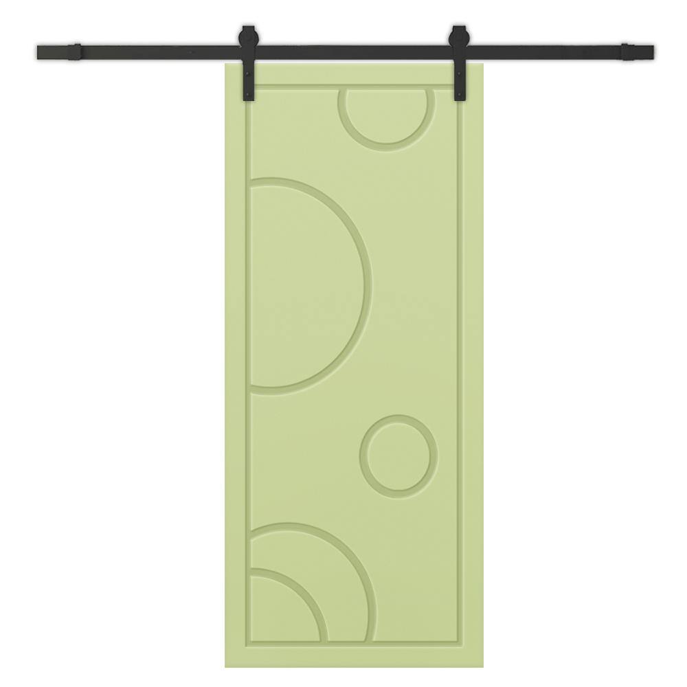 24 in. x 80 in. Sage Green Painted Composite MDF Paneled Interior Sliding Barn Door with Hardware Kit price history on PriceWatchPro