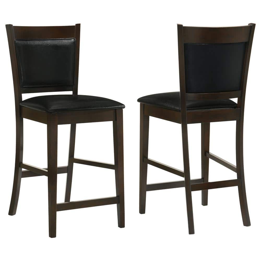 Espresso Black Leatherette 39.75" Transitional Counter Stool