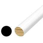 1-5/16 in. x 1-5/16 in. x 96 in. Vinyl Wrapped Pre Finished White Closet Full Round Pole