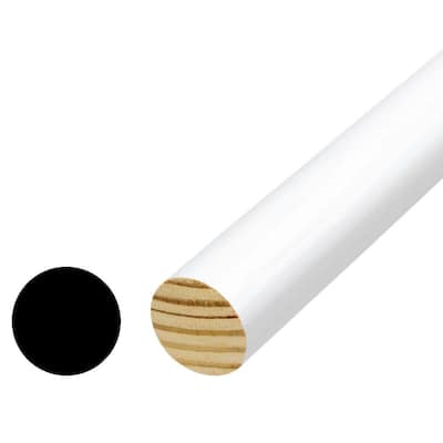 1-5/16 in. x 1-5/16 in. x 72 in. Vinyl Wrapped Pre Finished White Closet Full Round Pole