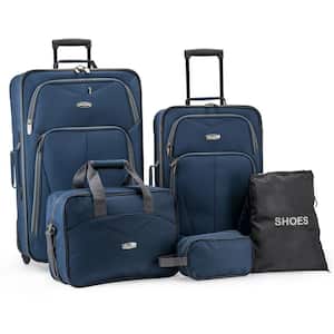 5-Piece Navy Softside Lightweight Rolling Luggage Set