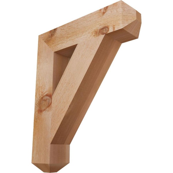 Ekena Millwork 4 in. x 22 in. x 18 in. Western Red Cedar Traditional Craftsman Rough Sawn Bracket