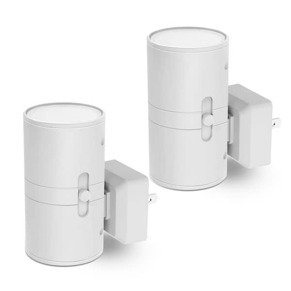2-Pack Amber Plug-In Dimmable Night Lights, Auto On/Off Wall Nightlight for Bedroom, Hallway, 2000K, 0-100LM