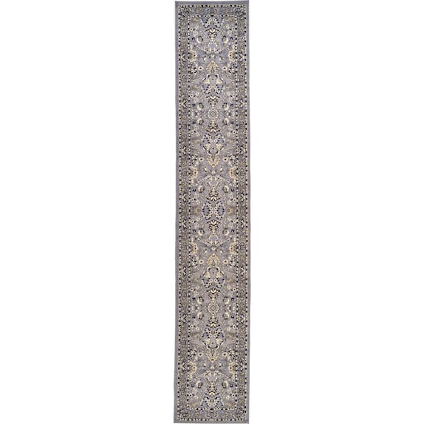 Unique Loom Sialk Hill Washington Gray 3' 0 x 16' 5 Runner Rug