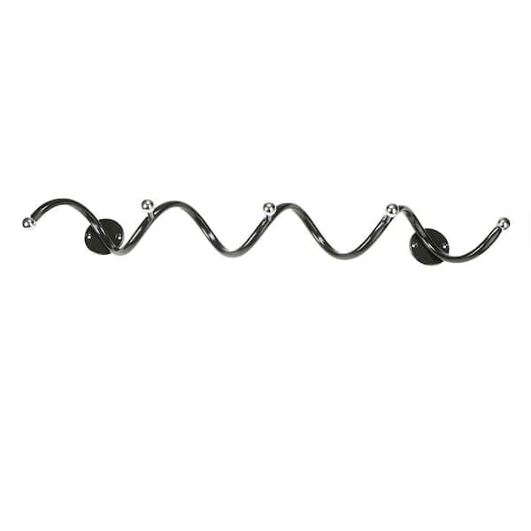 Mind Reader Black Metal Wall Mounted Scarf, Hat, Umbrella, Coat Rack Hanger Holder
