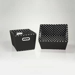 8 in. H x 10 in. W x 13 in. D Black Canvas Cube Storage Bin 2-Pack