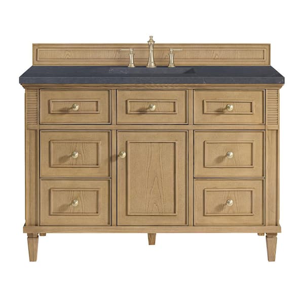 James Martin Vanities Lorelai 48.0 in. W x 23.5 in. D x 34.06 in. H Single Bath Vanity in Light Natural Oak and Charcoal Soapstone Quartz Top