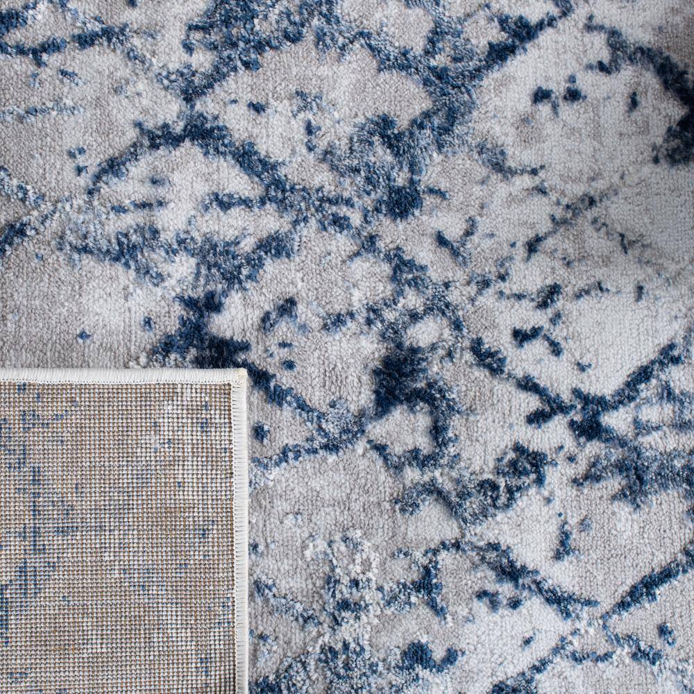 Grey and Navy Abstract Square Area Rug, 5'3"