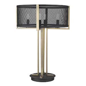 Trend Home 25 in. Matte Black and Brass Table Lamp