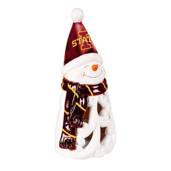 Iowa State University Snowman LED Christmas Garden Statuary, 8 in.