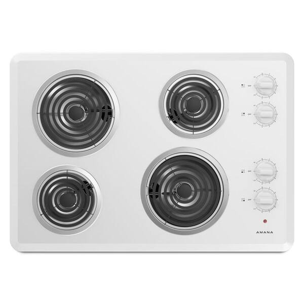 Amana 30 in. Coil Electric Cooktop in White with 4 Elements