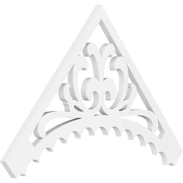 Ekena Millwork 1 in. x 36 in. x 21 in. (14/12) Pitch Genova Gable Pediment Architectural Grade PVC Moulding