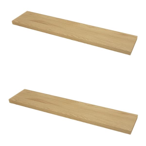 55 in.W x 9.3 in.D Floating Shelves,Deep Floating Shelf for Wall,Rustic Wood Shelves,for Bathroom,2 Pack,Oak