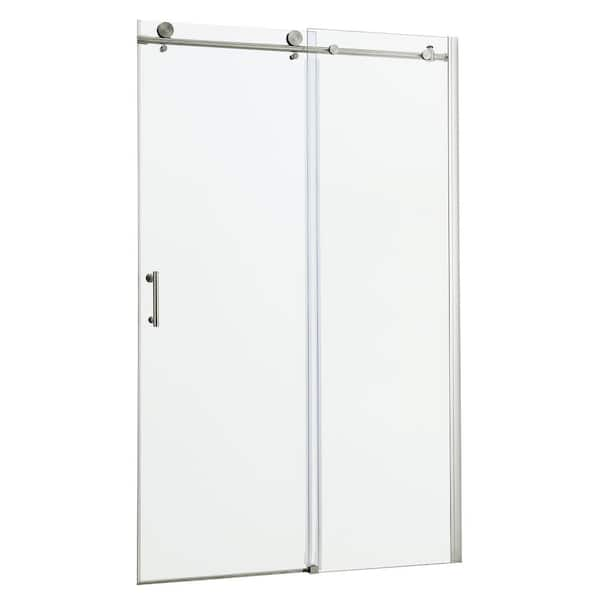 JimsMaison 48 in. W x 76 in. H Single Sliding Frameless Shower Door in ...