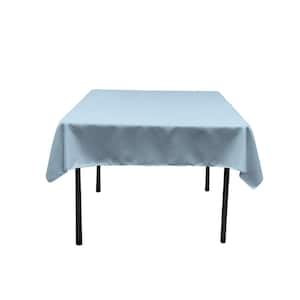 58 in. x 58 in. Light Blue Polyester Poplin Square Tablecloth