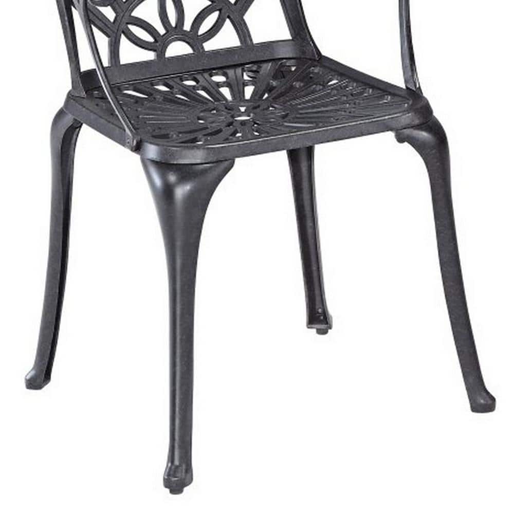 Grenada Charcoal Cast Aluminum Outdoor Dining Chair Pair