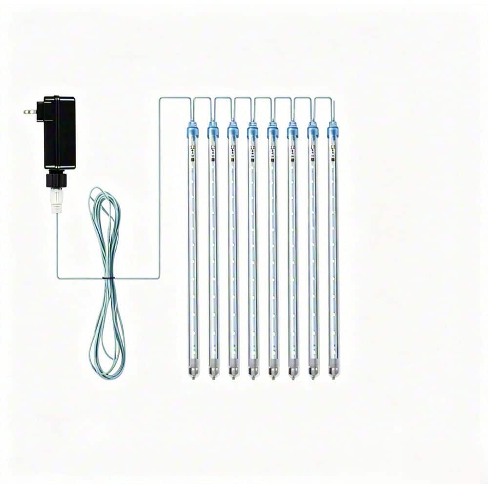 8-Tube 192LED White Meteor Shower Rain Icicle Lights, Outdoor Halloween Christmas Decoration, UL Plug 1-Pack price history on PriceWatchPro