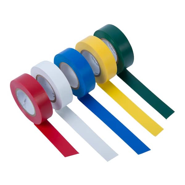 Multi Colored Electrical Tape (5 Pack) 0.7 Wide 32 Feet 10 Meters Per roll  USA