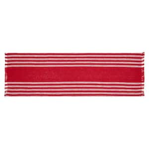 Arendal 8 in. W x 24 in. L Red White Stripe Cotton Polyester Table Runner