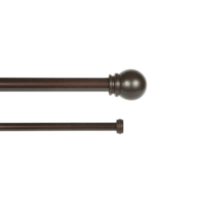 Weathered Brown Double Curtain Rods, Brown Curtain Rods Home Depot