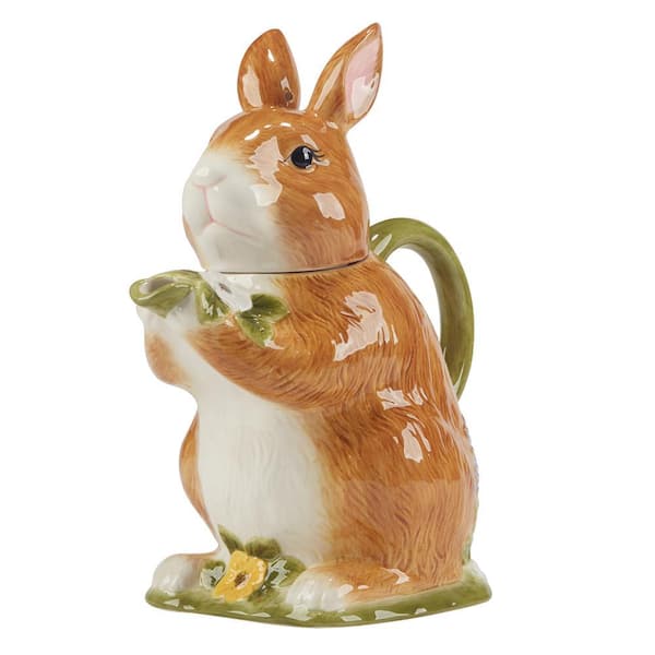 Easter Meadow 1-Cup Earthenware Bunny Teapot