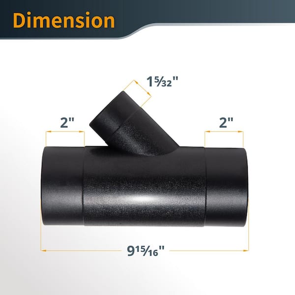 POWERTEC 4 in. x 2-1/2 in. Y-Fitting Dust Collector for Dust