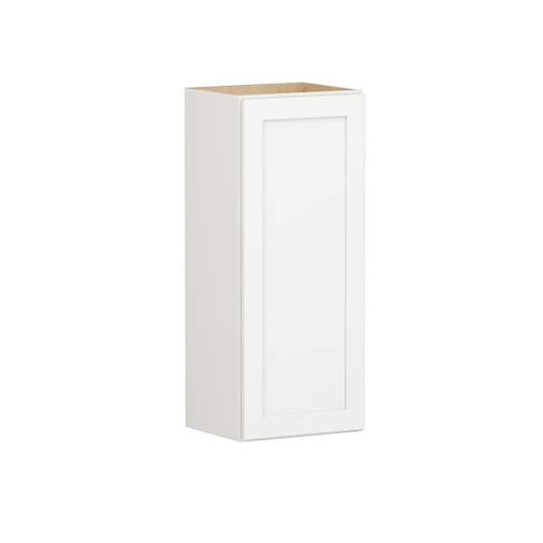 SIMPLY WOODMARK PRO Shaker Full Overlay 15 in. W x 12 in. D x 36 in. H Plywood Assembled Wall Kitchen Cabinet in Linen White