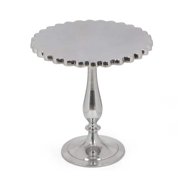 Noble House Hixon Silver Aluminum Side Table
