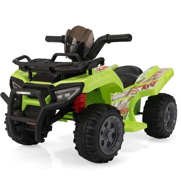 6V Kids Ride-On ATV Car, Powered 4-Wheeler Quad w/ Music Horn USB MP3,1.9 MPH Max Speed, Electric Vehicle Toy, Green