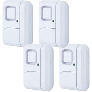 Wireless Indoor Security Window and Door Motion Sensor Alarm White in 4-Pack for Home, Garage, Apartment and More