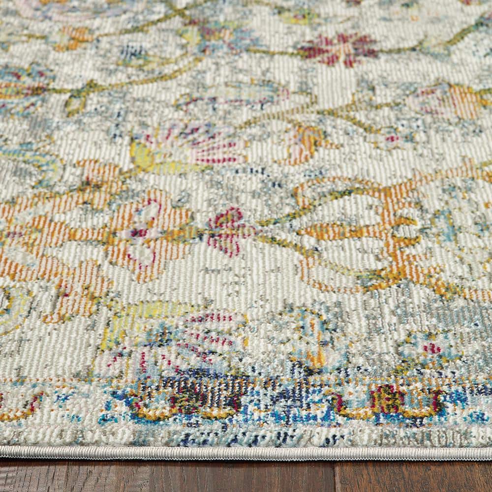 Green Multi 4' x 6' Reversible Synthetic Area Rug