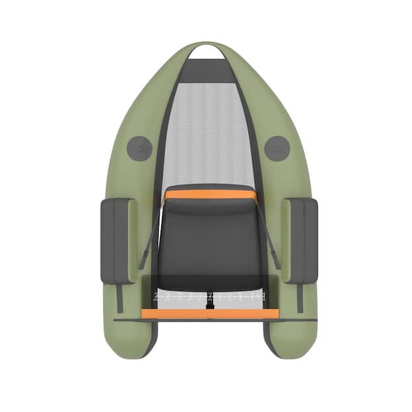 Goplus Inflatable Fishing Float Tube w/Pump & Storage Pockets & Fish Ruler Green