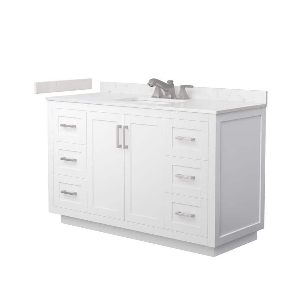 Miranda 54 in. Single Freestanding White Bath Vanity with Carrara Cultured Marble Top Assembled price history on PriceWatchPro