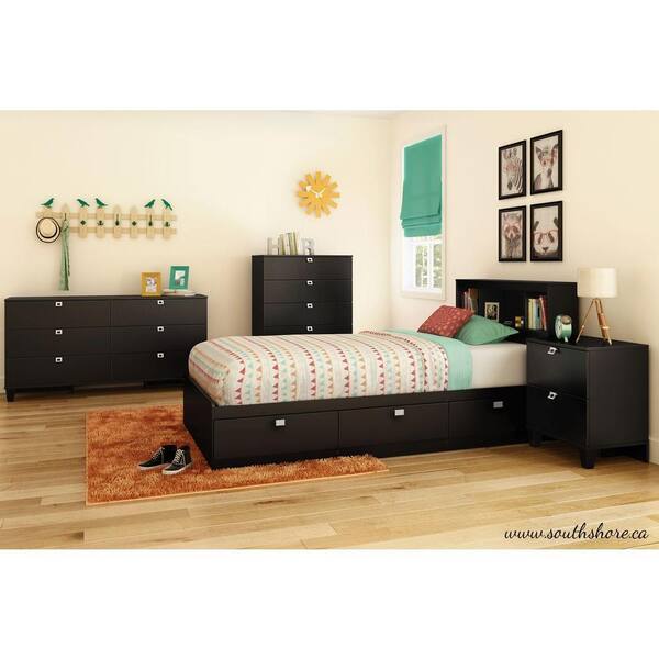 Unbranded Karma 45-1/2 in. x 31-1/2 in. 5-Drawer Chest in Pure Black
