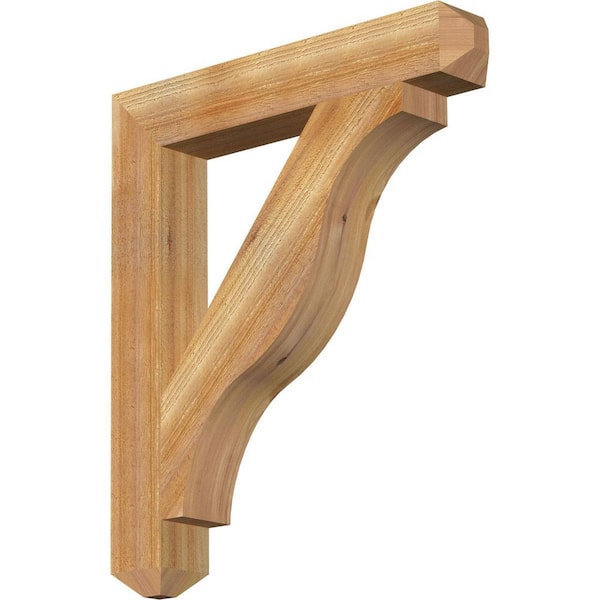 Ekena Millwork 4 in. x 30 in. x 26 in. Western Red Cedar Funston Craftsman Rough Sawn Bracket