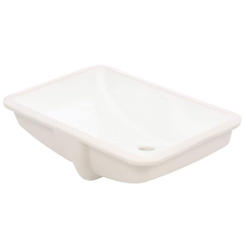 Ladena White Porcelain Rectangular Undermount Sink