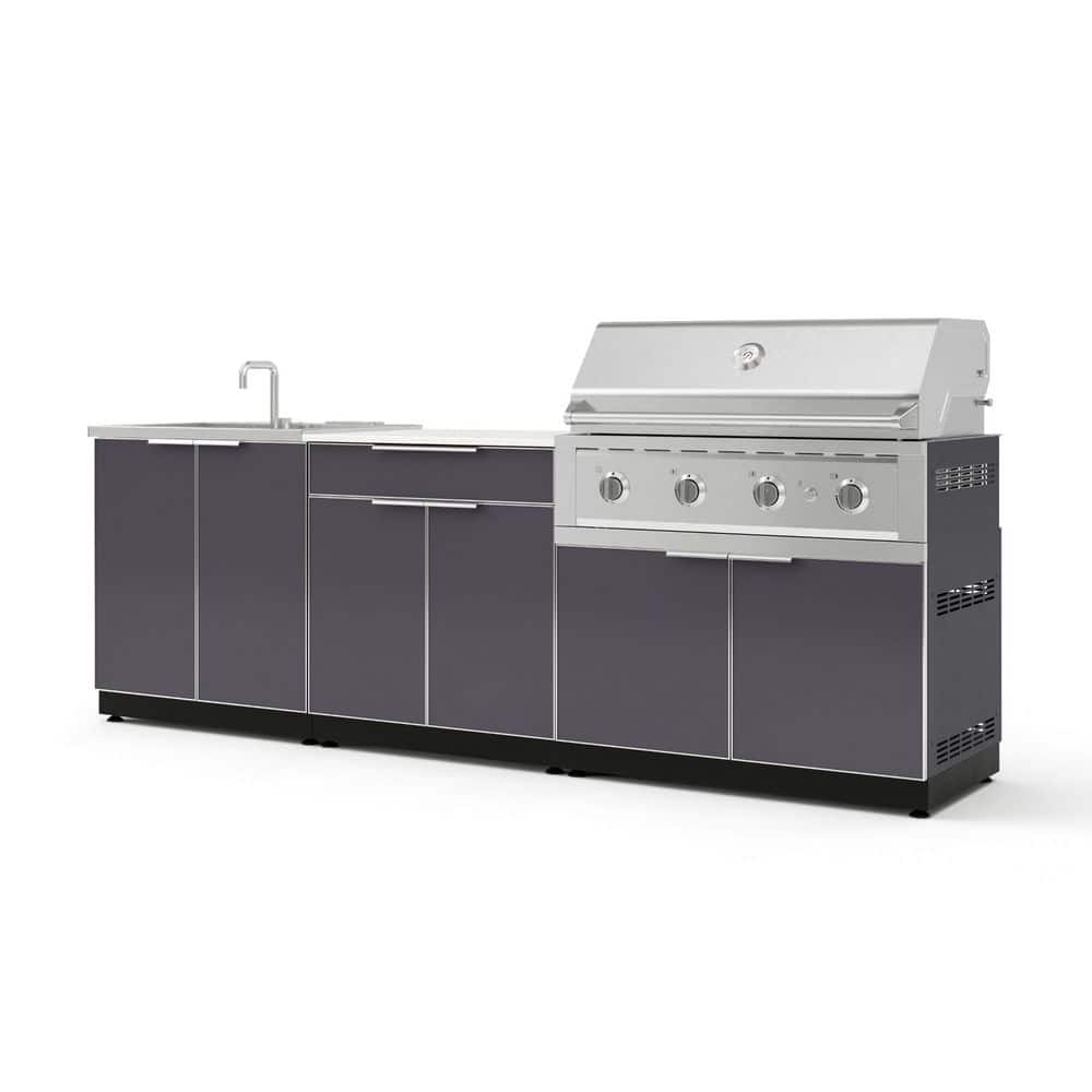 "Outdoor Kitchen 5-Piece 3-Burners Natural Gas Grill Island in Gray w/40"" Performance Grill & Dekton in Aeris-Countertop" price history on PriceWatchPro